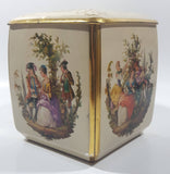 Antique Edward Sharp & Sons Ltd of Maidstone Kent Victorian Scenes 5" Tall Bowed Tin Metal Container