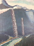 Vintage Original 1965 Frank Bruce 'Largest of the Pacific Northwest' Fictional Comedic 13" x 16" Framed 9" x 12" Painting