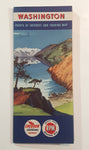 Vintage 1953 Chevron Gas Station Supreme Gasoline RPM Heavy Duty Motor Oil Washington Points Of Interest And Touring Map Foldout Paper Booklet