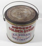Vintage Rogers Syrup Golden Sugar Vancouver, B.C. Sugar Refinery 10lb Tin Metal Can Pail with Lid