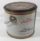 Vintage Rogers Syrup Golden Sugar Vancouver, B.C. Sugar Refinery 10lb Tin Metal Can Pail with Lid