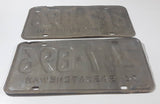 Set of Matching Vintage 1976 Saskatchewan Blue Lettering White Vehicle License Plate Metal Tags 247 896