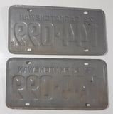 Set of Matching Vintage 1972 Saskatchewan Blue Lettering White Vehicle License Plate Metal Tags 144 099