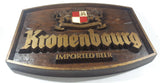 Vintage Kronenbourg Imported Beer Faux Carved Wood Style 16" x 22 3/4" Made in Belgium
