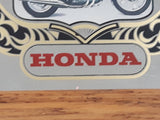Vintage Stamford Art Honda 10" x 13" Wood Framed Glass Mirror Advertisement