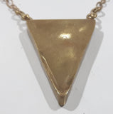 Triangle Pendant Brass Metal 32" Long Necklace