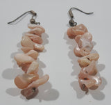 Cultured Freshwater Pink Pear Stacked Dangling Drop Earrings