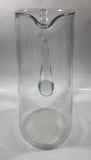 Unique Curved Shaped Heavy Clear Glass 10 1/2" Tall Water Pitcher Jug