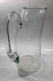 Unique Curved Shaped Heavy Clear Glass 10 1/2" Tall Water Pitcher Jug