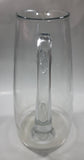 Unique Curved Shaped Heavy Clear Glass 10 1/2" Tall Water Pitcher Jug