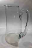 Unique Curved Shaped Heavy Clear Glass 10 1/2" Tall Water Pitcher Jug