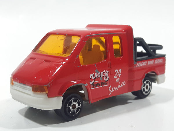 Majorette No. 243 Ford Transit Jack's Towing 24 HR Service Red 1/60 Scale Die Cast Toy Car Vehicle