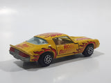 Vintage Yatming Chevy Camaro Z28 Road Burner Yellow with Red Flames No. 1077 Die Cast Toy Muscle Car Vehicle with Opening Doors