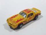 Vintage Yatming Chevy Camaro Z28 Road Burner Yellow with Red Flames No. 1077 Die Cast Toy Muscle Car Vehicle with Opening Doors