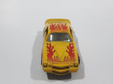 Vintage Yatming Chevy Camaro Z28 Road Burner Yellow with Red Flames No. 1077 Die Cast Toy Muscle Car Vehicle with Opening Doors