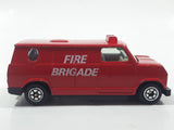 Vintage Yatming No. 1501 Ford Econoline E-150 Fire Brigade Red Van Die Cast Toy Car Emergency Rescue Vehicle