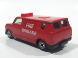 Vintage Yatming No. 1501 Ford Econoline E-150 Fire Brigade Red Van Die Cast Toy Car Emergency Rescue Vehicle