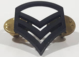 Vintage US Military Sergeant Triple Chevron LIGI Black Metal Pin Back Insignia Badge