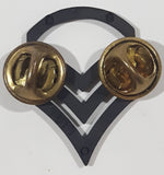 Vintage US Military Sergeant Triple Chevron LIGI Black Metal Pin Back Insignia Badge