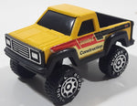 Vintage 1984 Buddy L Pickup Truck with Cap Construction Yellow and Black Pressed Steel and Plastic Toy Car Vehicle