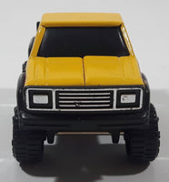 Vintage 1984 Buddy L Pickup Truck with Cap Construction Yellow and Black Pressed Steel and Plastic Toy Car Vehicle