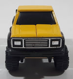 Vintage 1984 Buddy L Pickup Truck with Cap Construction Yellow and Black Pressed Steel and Plastic Toy Car Vehicle