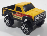 Vintage 1984 Buddy L Pickup Truck with Cap Construction Yellow and Black Pressed Steel and Plastic Toy Car Vehicle