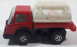 Rare Vintage KY Kai Yip Steel Roder Shell Tank Tanker Fuel Truck Red and White Pressed Steel and Plastic Toy Car Vehicle