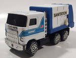 Vintage 1980 Buddy L Mack Sanitation Dump Truck White and Blue Pressed Steel and Plastic Toy Car Vehicle Made in Macau