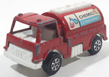 Vintage 1970 Tootsie Toy Chemical Extinguisher Tank Tanker Truck Red and White Pressed Steel and Plastic Toy Car Vehicle