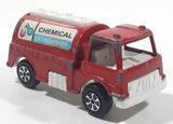Vintage 1970 Tootsie Toy Chemical Extinguisher Tank Tanker Truck Red and White Pressed Steel and Plastic Toy Car Vehicle