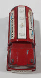 Vintage 1970 Tootsie Toy Chemical Extinguisher Tank Tanker Truck Red and White Pressed Steel and Plastic Toy Car Vehicle