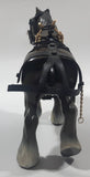 Vintage Dark Brown Molded Plastic 8" Long Clydesdale Horse Figurine with Harness