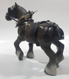 Vintage Dark Brown Molded Plastic 8" Long Clydesdale Horse Figurine with Harness