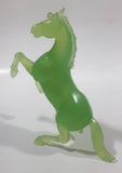Vintage Green Jade Look Hard Plastic Rearing Horse Figure 5 1/2" Tall
