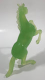 Vintage Green Jade Look Hard Plastic Rearing Horse Figure 5 1/2" Tall