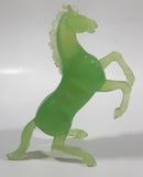 Vintage Green Jade Look Hard Plastic Rearing Horse Figure 5 1/2" Tall