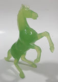 Vintage Green Jade Look Hard Plastic Rearing Horse Figure 5 1/2" Tall