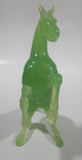 Vintage Green Jade Look Hard Plastic Rearing Horse Figure 5 1/2" Tall