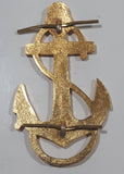 Vintage Anchor and Chain Naval Sailor's Hat Cap Emblem Gold Tone Metal Hat Clip Insignia