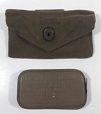 Vintage 1952 US Military First Aid Packet Dressing Bandage Tin Still Sealed with Pouch