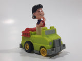 Vintage 1989 Peanuts Gang Pop Mobiles United Features Syndicate Lucy Van Pelt Green Plastic Toy Car Vehicle McDonald's Happy Meals Not Working