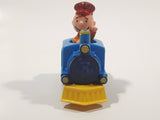 1989 Peanuts Charlie Brown Cartoon Character in Pullback Motorized Friction Toy Train Vehicle McDonald's Happy Meal Not Working Missing Rear Tires