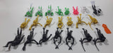 Mixed Colors Plastic 2 1/2" Long Scuba Diver Figure Lot of 22 Plus One Flipper