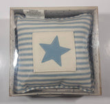 Samaco Trading Blue and White Striped Star 6" x 6" Baby Pillow