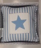 Samaco Trading Blue and White Striped Star 6" x 6" Baby Pillow