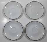 German Democratic Republic #33 Set of 4 White with Gold Trim China Tea Cup and Saucer Plate Sets