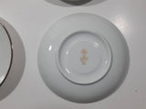 German Democratic Republic #33 Set of 4 White with Gold Trim China Tea Cup and Saucer Plate Sets