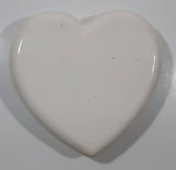 Heart Shaped White and Red Flower Themed Ceramic Trinket Box