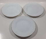 Set of 3 White with Gold Trim 7" Diameter China Side Plate Dishes Made in China